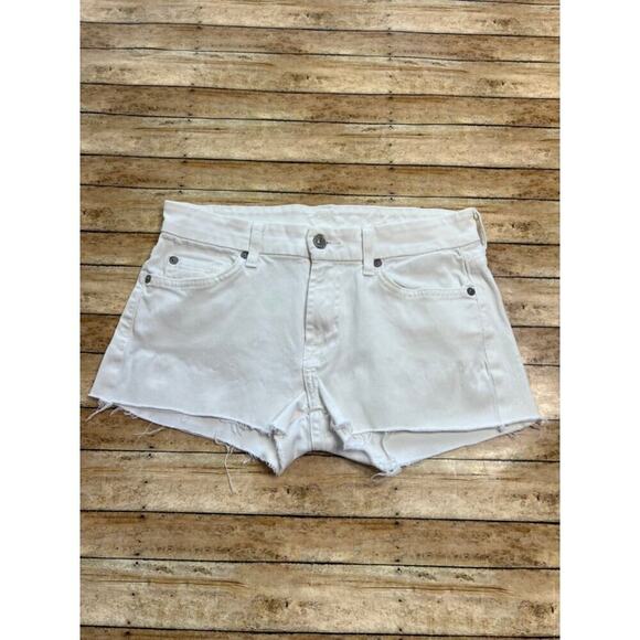 7 For All Mankind Pants - 7 For All Mankind White Denim Cut Off Shorts Size 28
